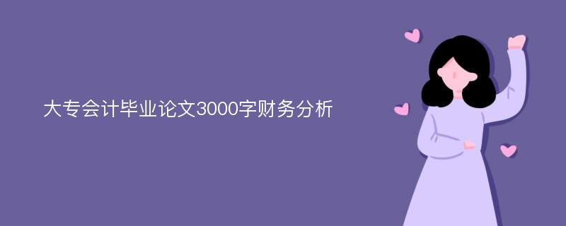 大专会计毕业论文3000字财务分析